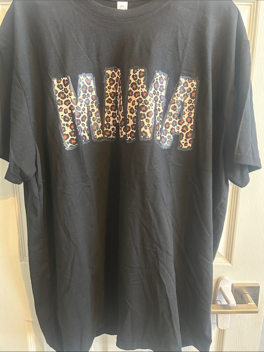 Leopard Print Graphic Tee - Black